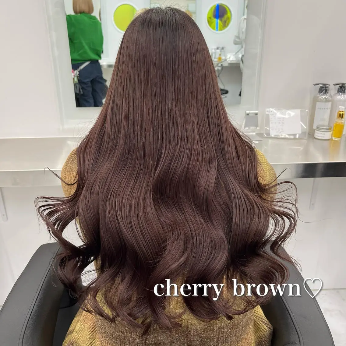 ロング ヘアカラー トリートメント ヘッドスパ ヘアセット 🍒韓国暖色ヘア NO.1🍒🪽のヘアスタイル