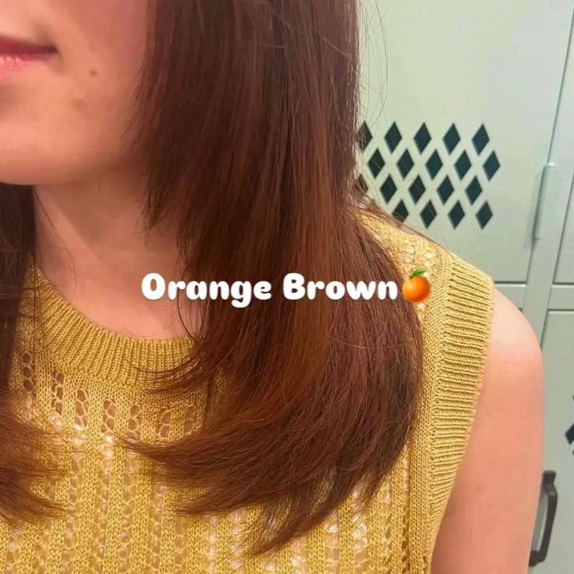 ミディアム カラー オレンジ トリートメント カット ヘアカラー トリートメント lucina ヒヨリのヘアスタイル