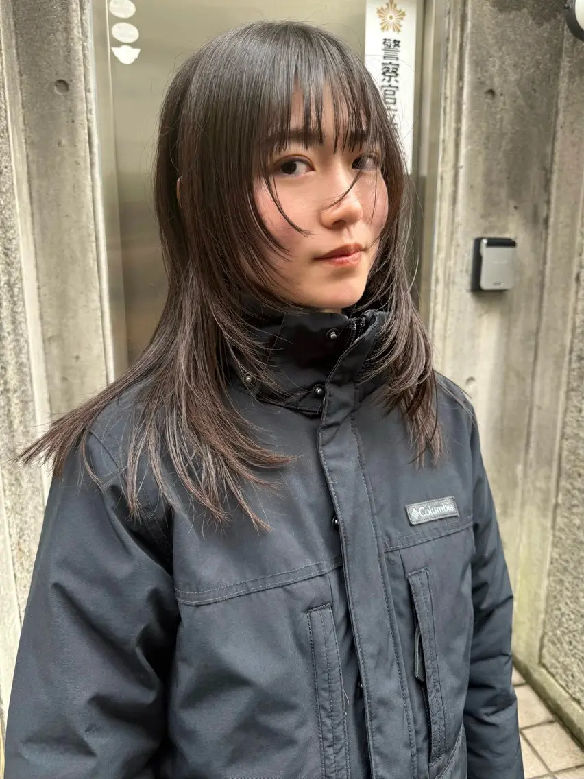 セミロング 顔周りカット レイヤーカット カット ヘアカラー モードレイヤー/ボブ Rikuのヘアスタイル