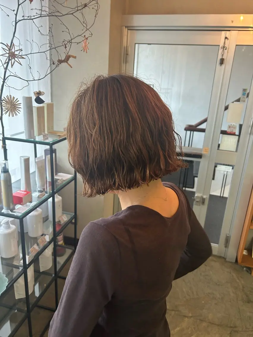 ショート ボブ カット パーマ 優香 /graficaのヘアスタイル
