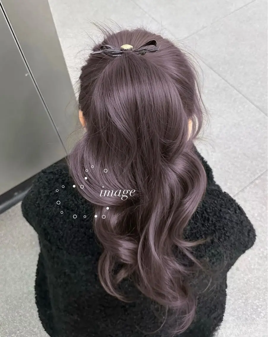 ロング ヘアカラー トリートメント 淡色ラベンダー♡ ニーナ🎀🦙のヘアスタイル