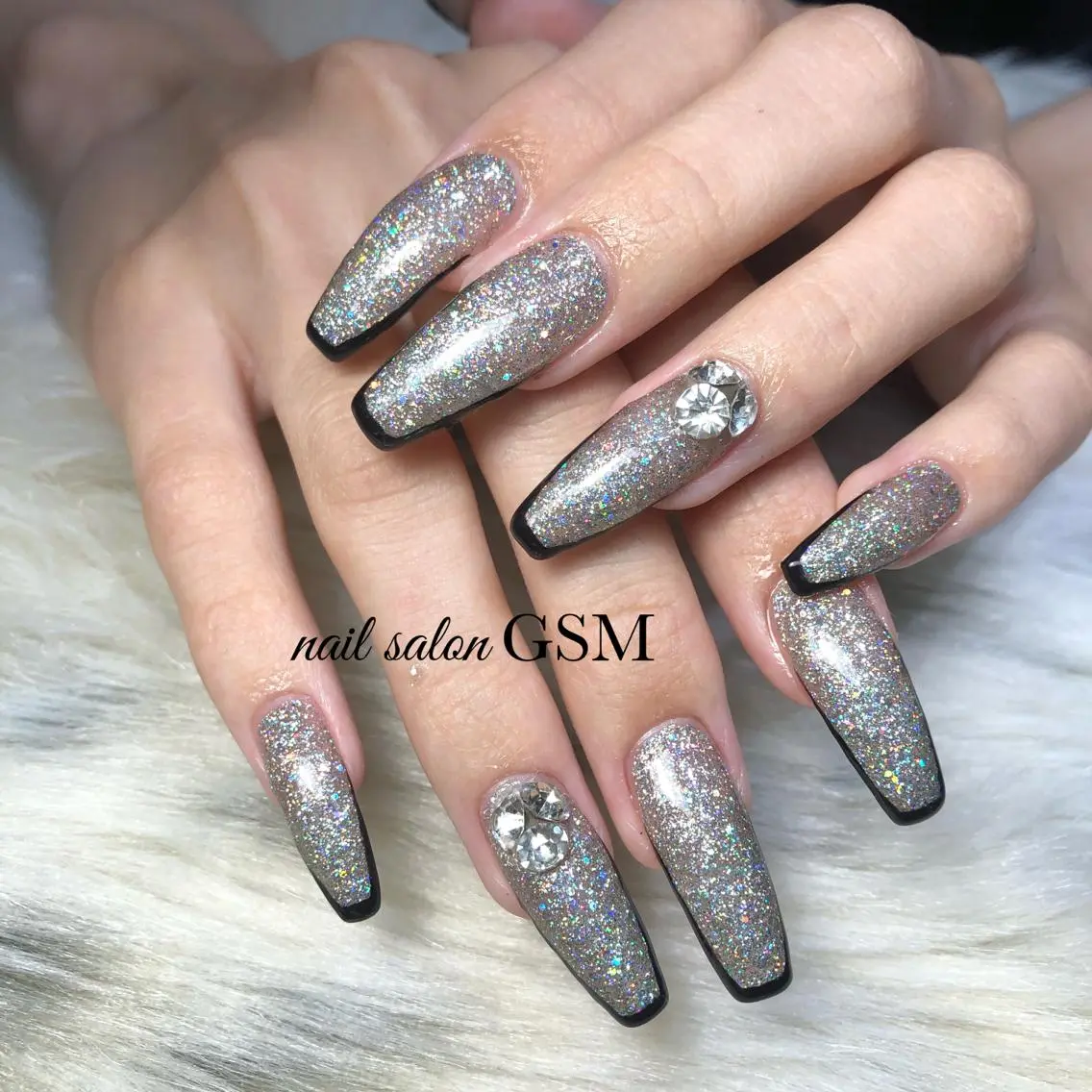 ネイル フレンチネイル キラキラネイル nail salon GSMのネイルデザイン