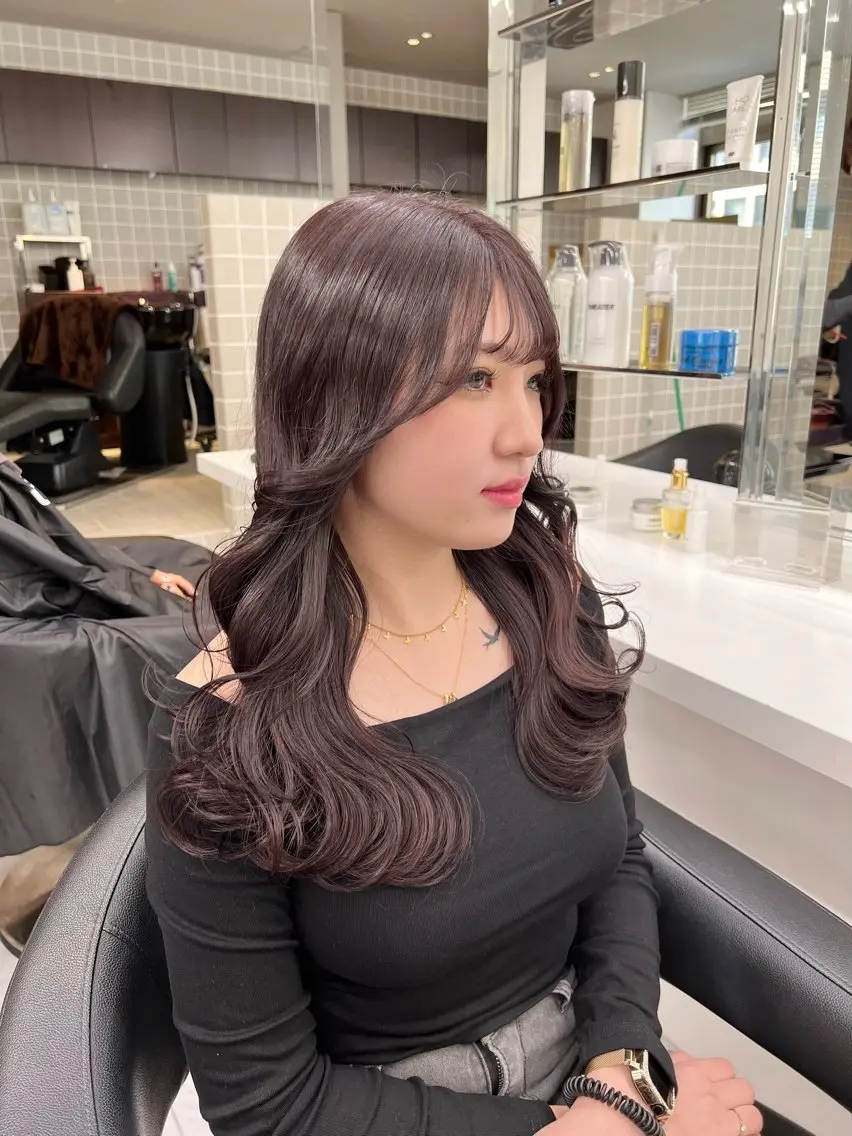 ロング カラー パーマ ヘアアレンジ メンズ 上品＆韓国風 🥀海心🥀のヘアスタイル