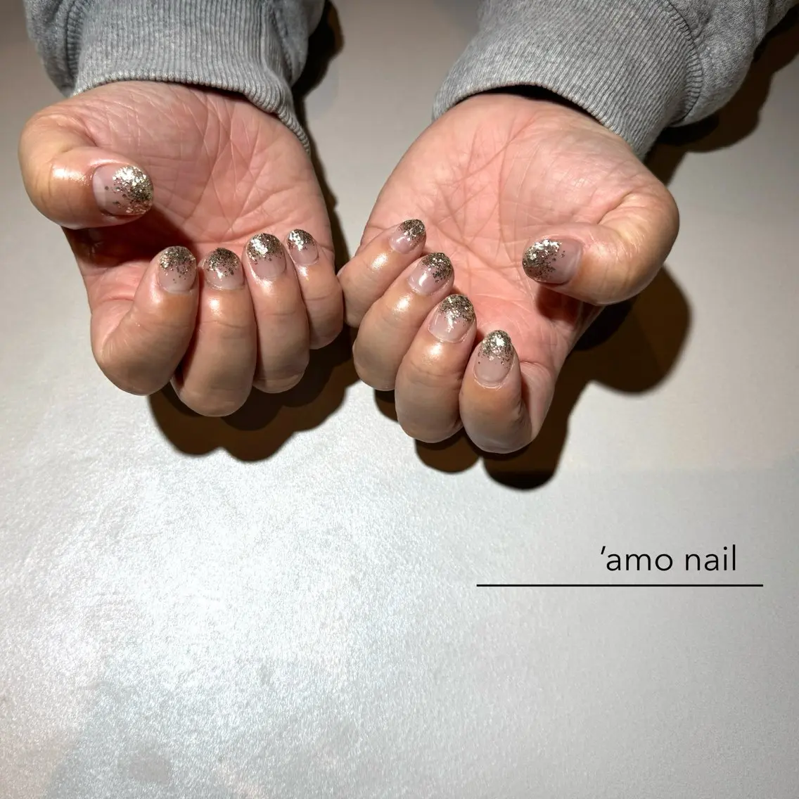 ネイル ラメ(グリッター) ラメグラデーション 'amo nailのネイルデザイン