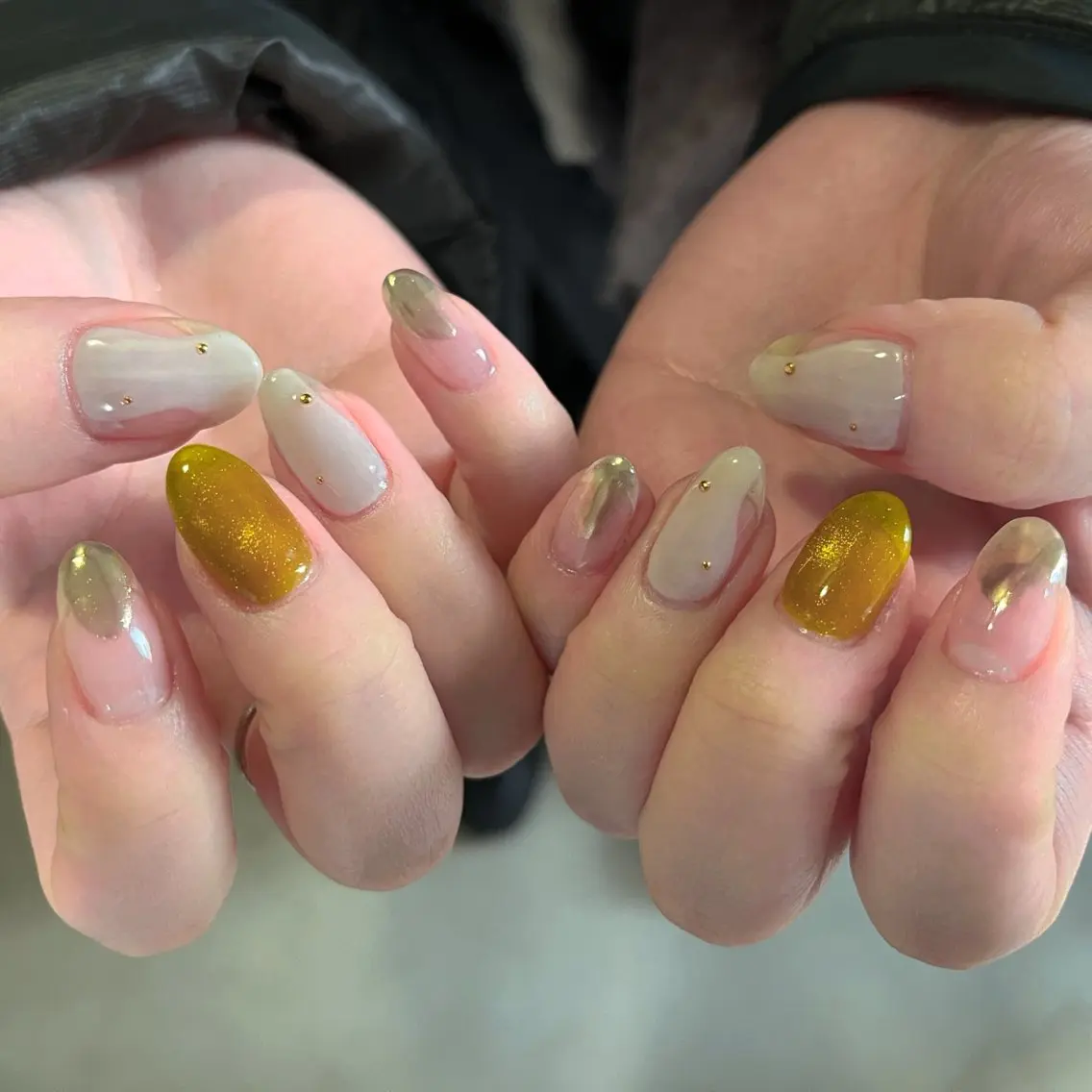 ネイル フレンチネイル ジェルネイル 韓国ネイル マグネットネイル ニュアンスネイル MARU NAIL mamiのネイルデザイン