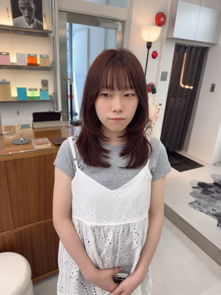 ミディアム カラー カット ヘアカラー MIES amane(アマネ)のヘアスタイル
