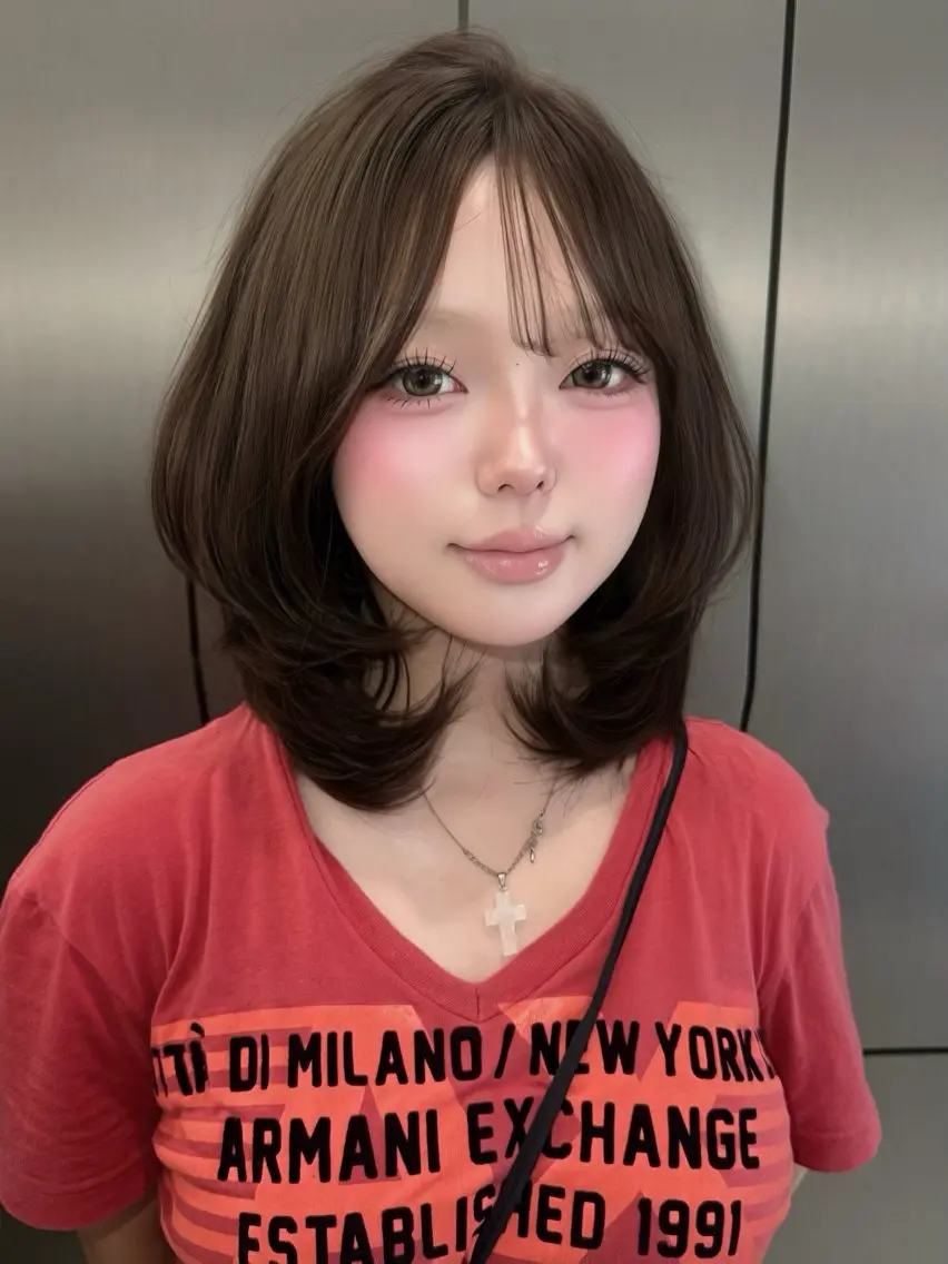 ミディアム カラー 透明感カラー グレージュ カット ヘアカラー ゆうな/レイヤー‎ 🎀艶カラー/‎京都のヘアスタイル