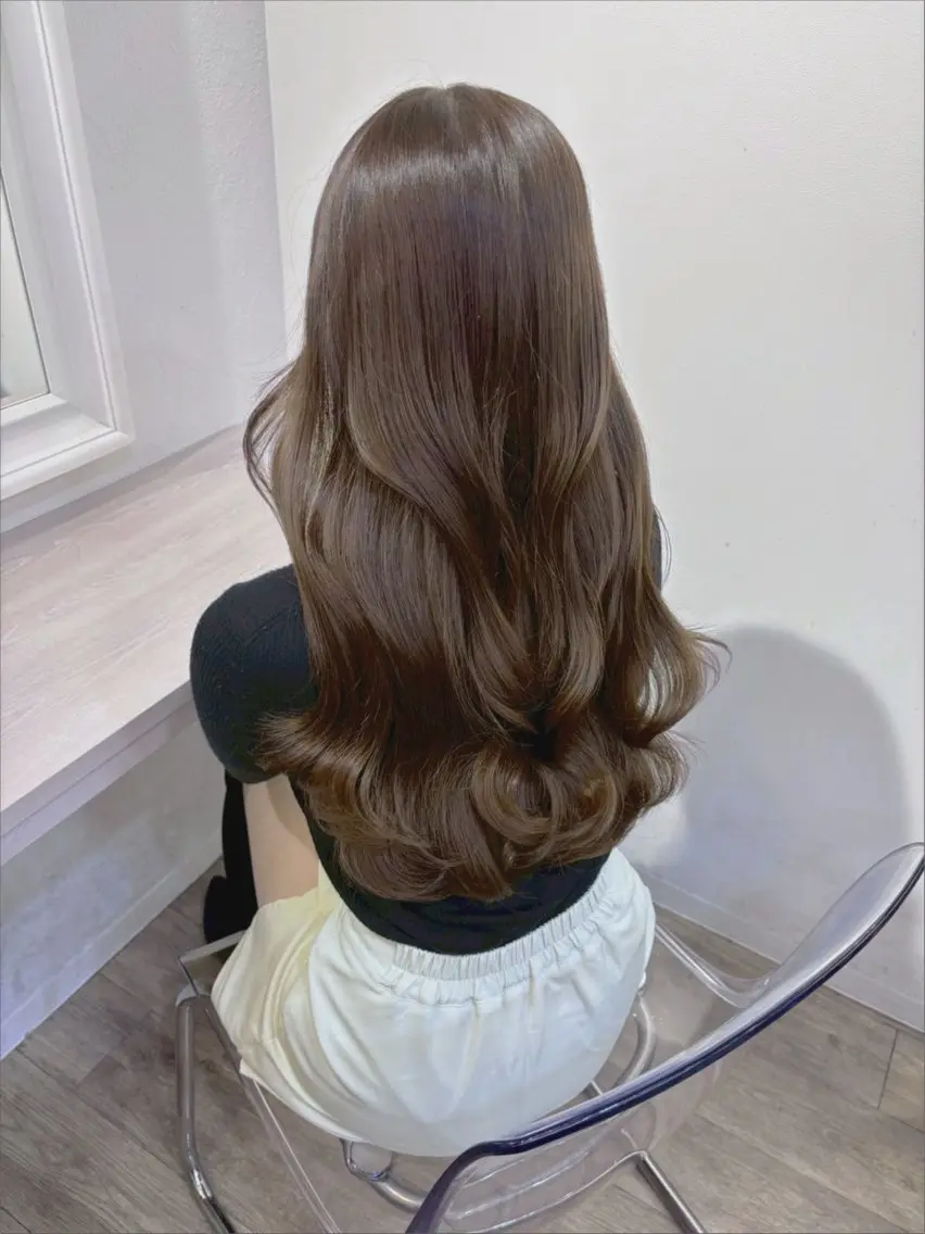 ロング カラー 透明感カラー トリートメント 透明感カラー特化/ ベージュ/梅田/英輝のヘアスタイル