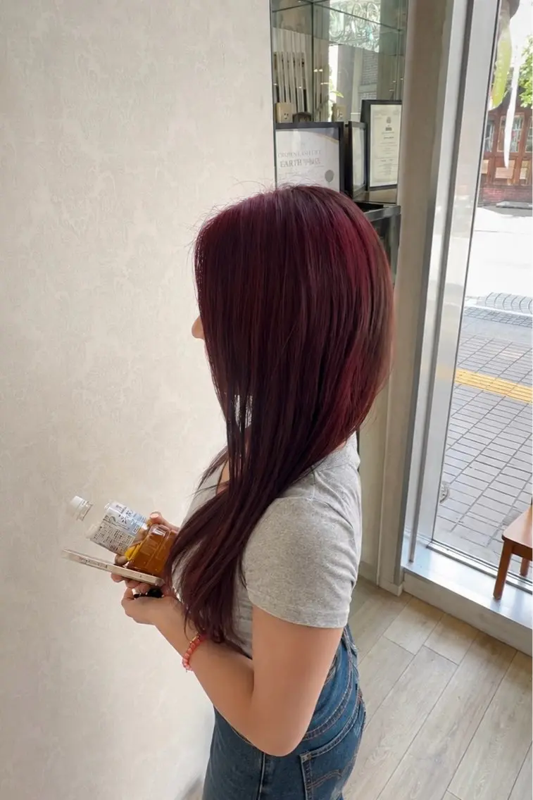 ロング カラー レッドカラー カット ヘアカラー トリートメント 【EARTH平塚店】 ✂️野首 京佑✂️のヘアスタイル