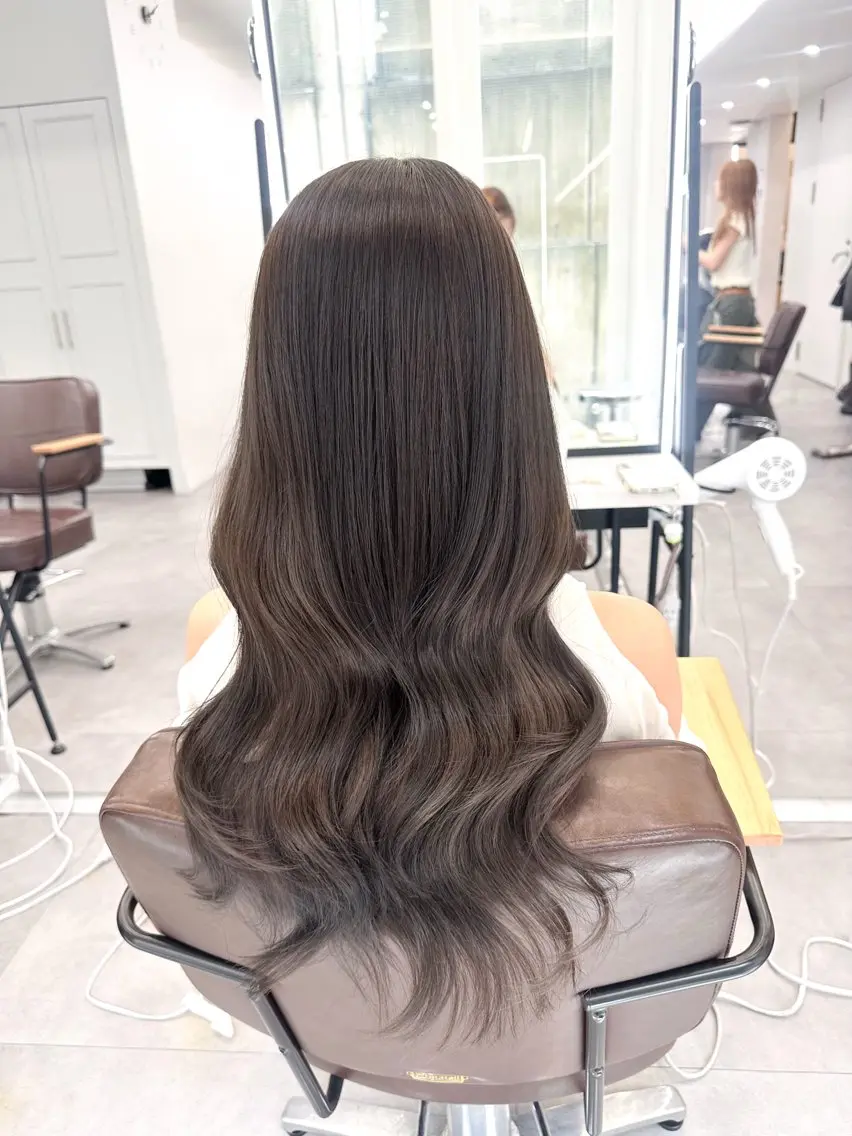 セミロング カット ヘアカラー トリートメント 顔周り/くびれヘア 韓国ヘア💕風間るなのヘアスタイル