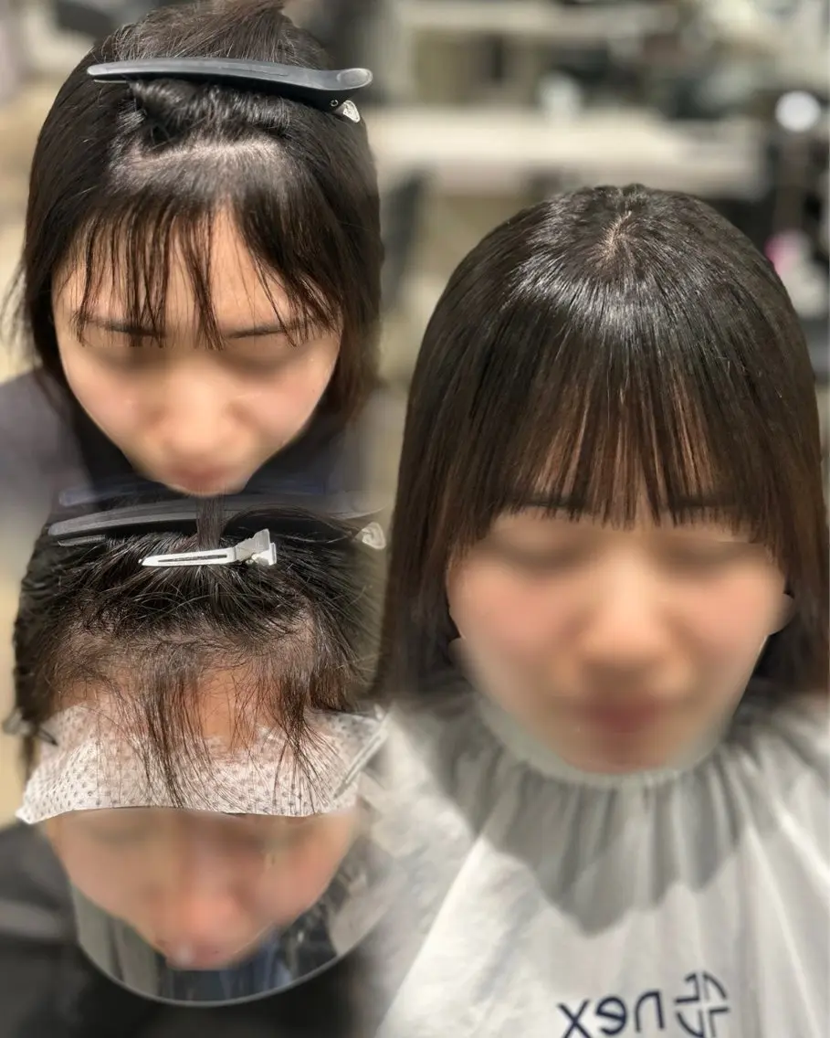 ミディアム カット 縮毛矯正 割れ癖も直す髪質改善 美容師✨みやたのヘアスタイル