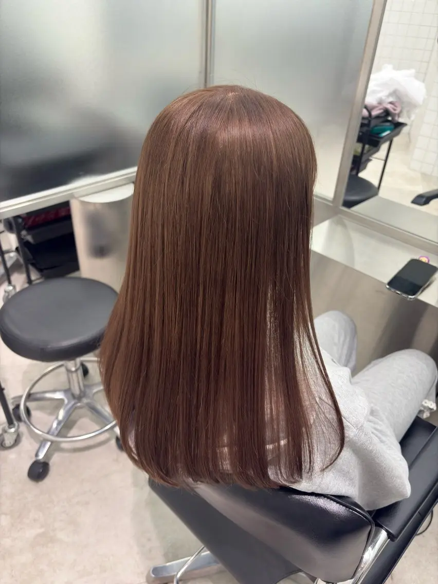 ロング カラー ブラウンカラー ダブルカラー 女性艶髪マンツーマン YUKIのヘアスタイル