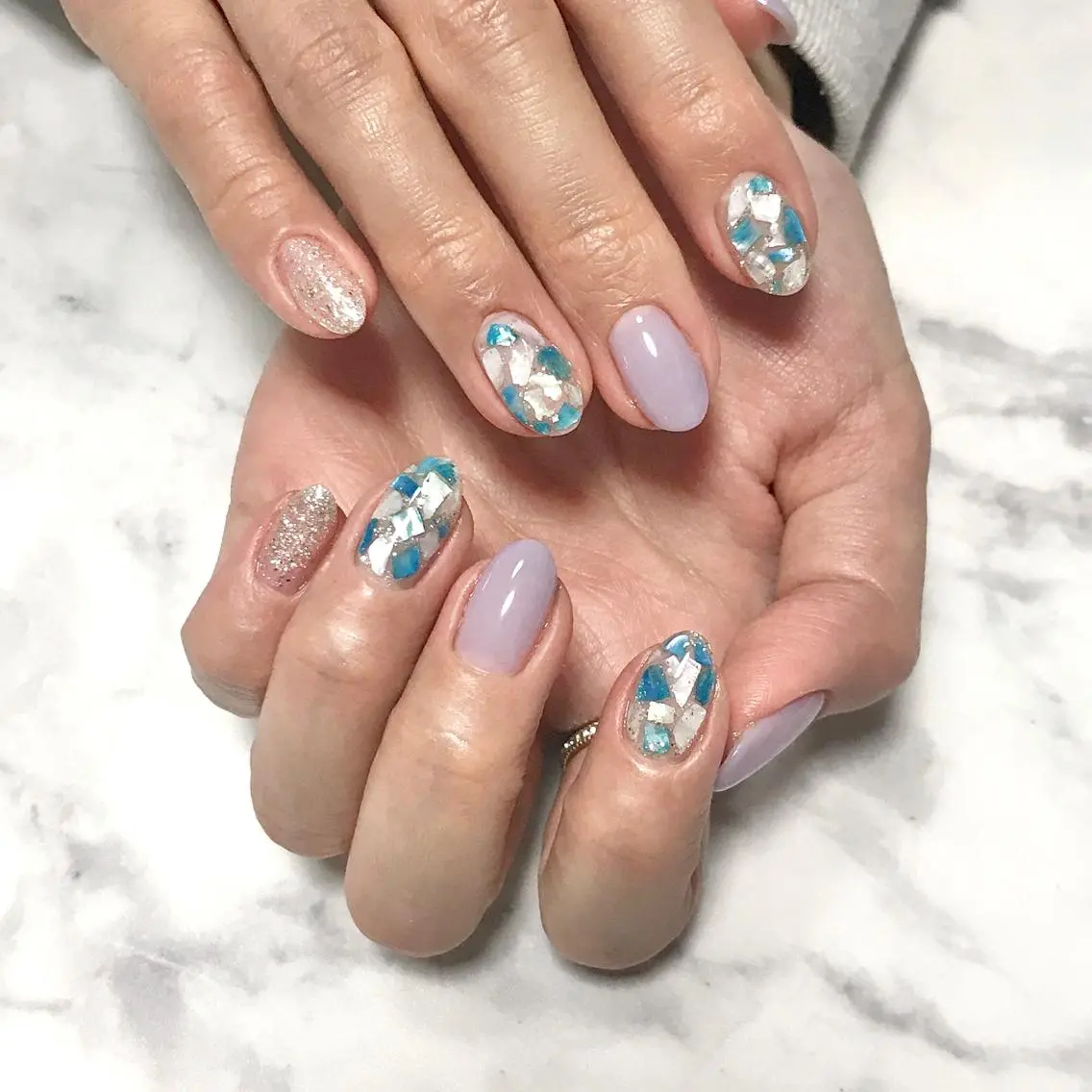ネイル アートネイル グラデーション ワンカラーネイル シンプルネイル ステラ marikominoのネイルデザイン