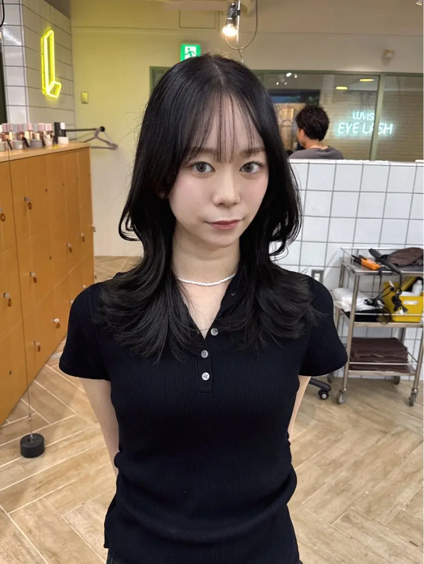 ミディアム カット ヘアカラー トリートメント ダブルカラーベージュ 新潟/万代/髙橋魁真のヘアスタイル