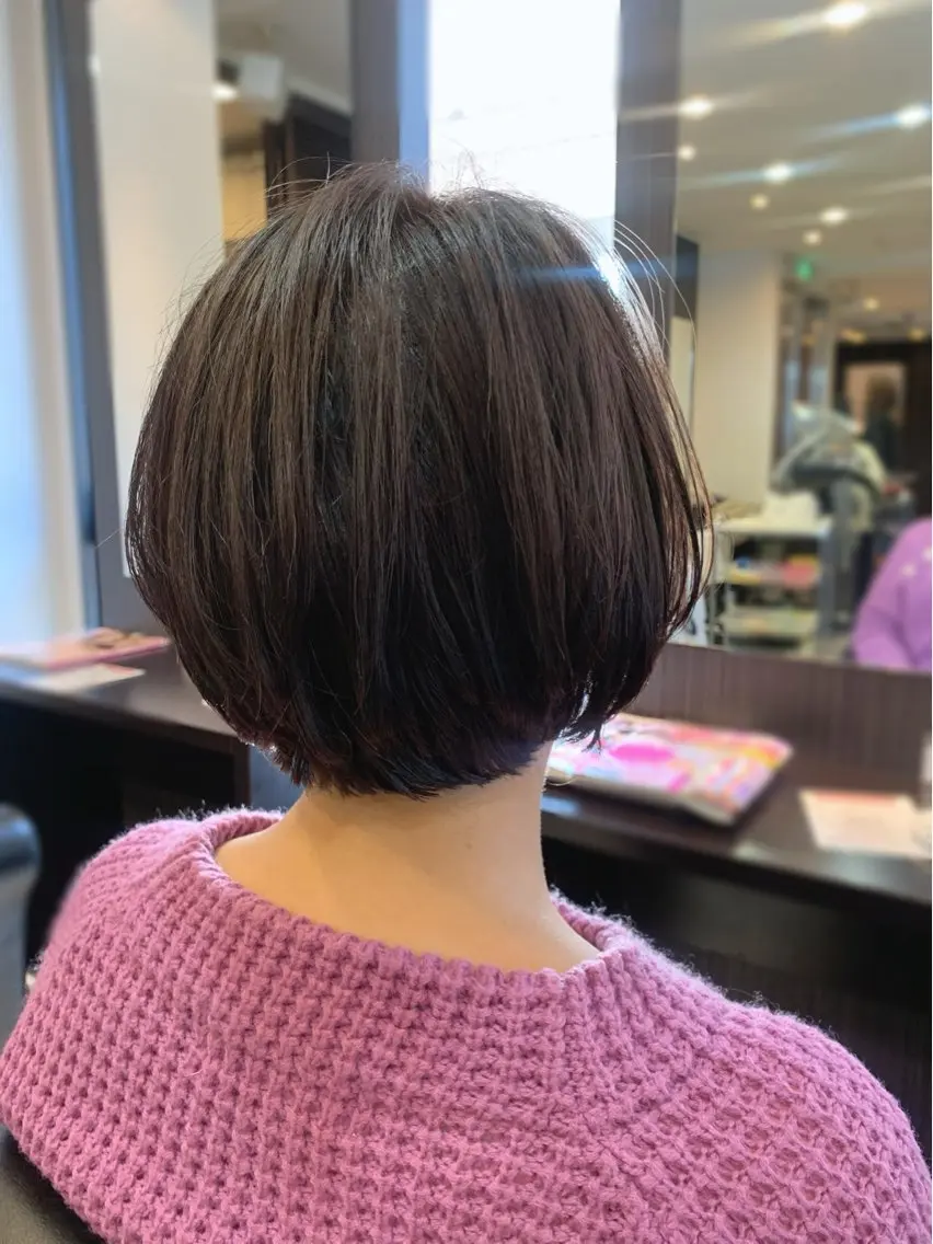 ショート カラー 髪質改善 カット ヘアカラー トリートメント 藤本 麻衣のヘアスタイル