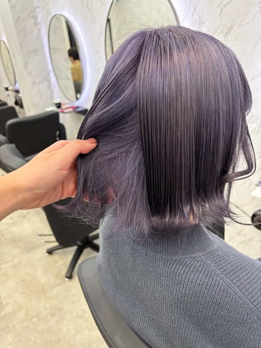 ロング カラー ラベンダーカラー ラベンダーグレー ヘアカラー 韓国ヘア🎀 /♡𝓝𝓸𝓪♡のヘアスタイル