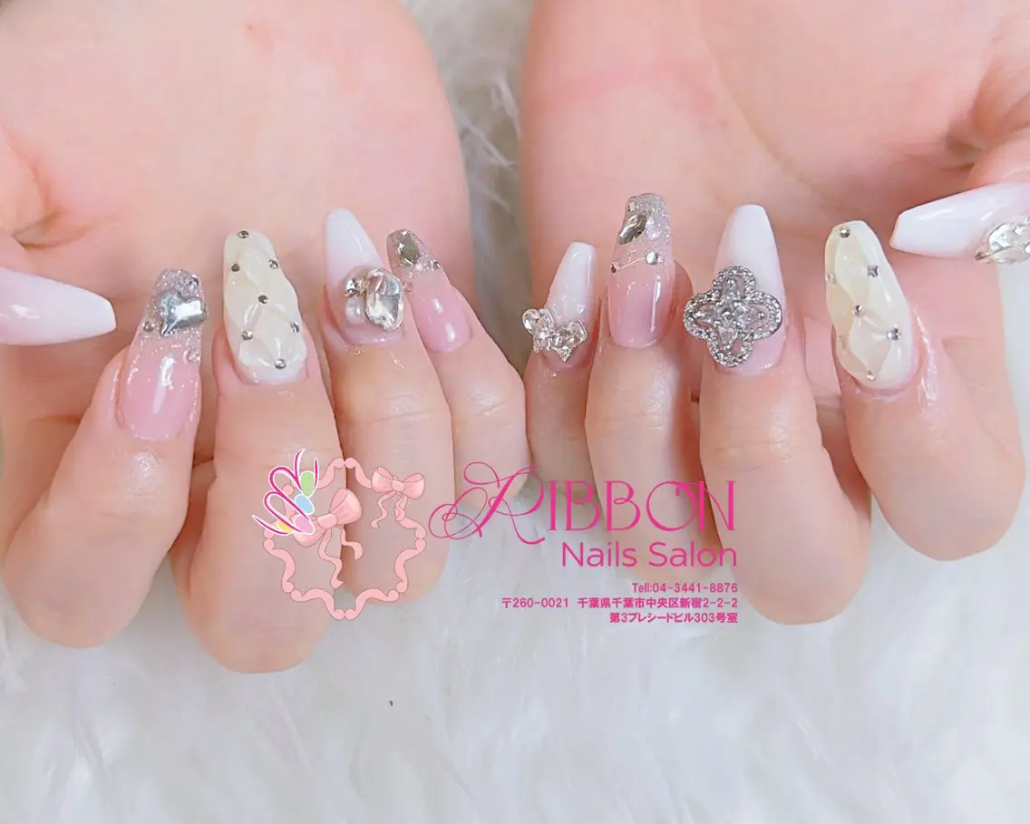 ネイル フレンチネイル ジェルネイル マグネットネイル 持ち込み ニュアンスネイル ハンドネイル Ribbonnail salonのネイルデザイン