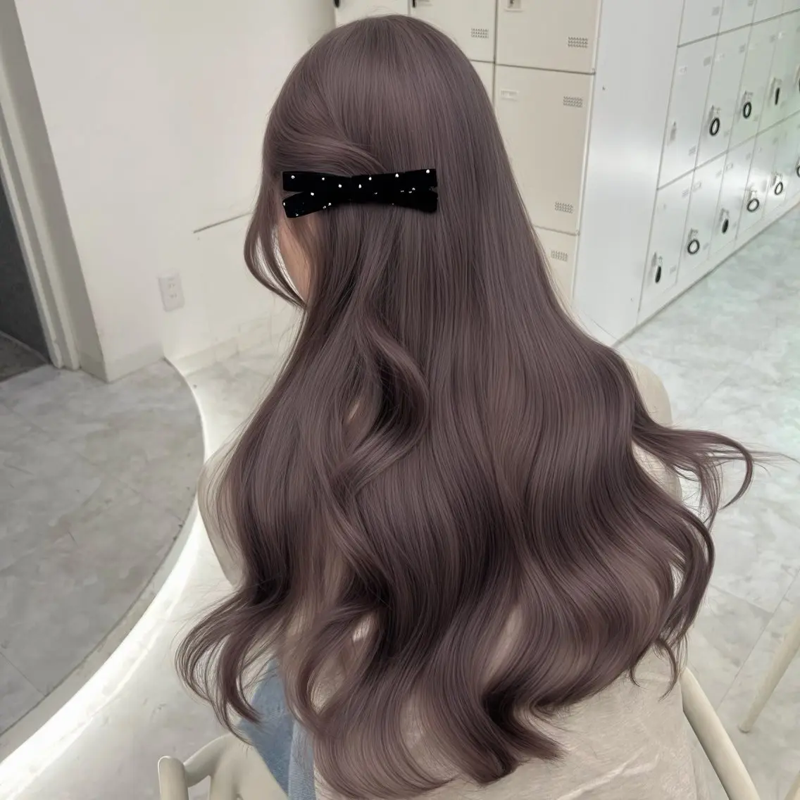 ロング ヘアカラー トリートメント 淡色ラベンダー♡ ニーナ🎀🦙のヘアスタイル