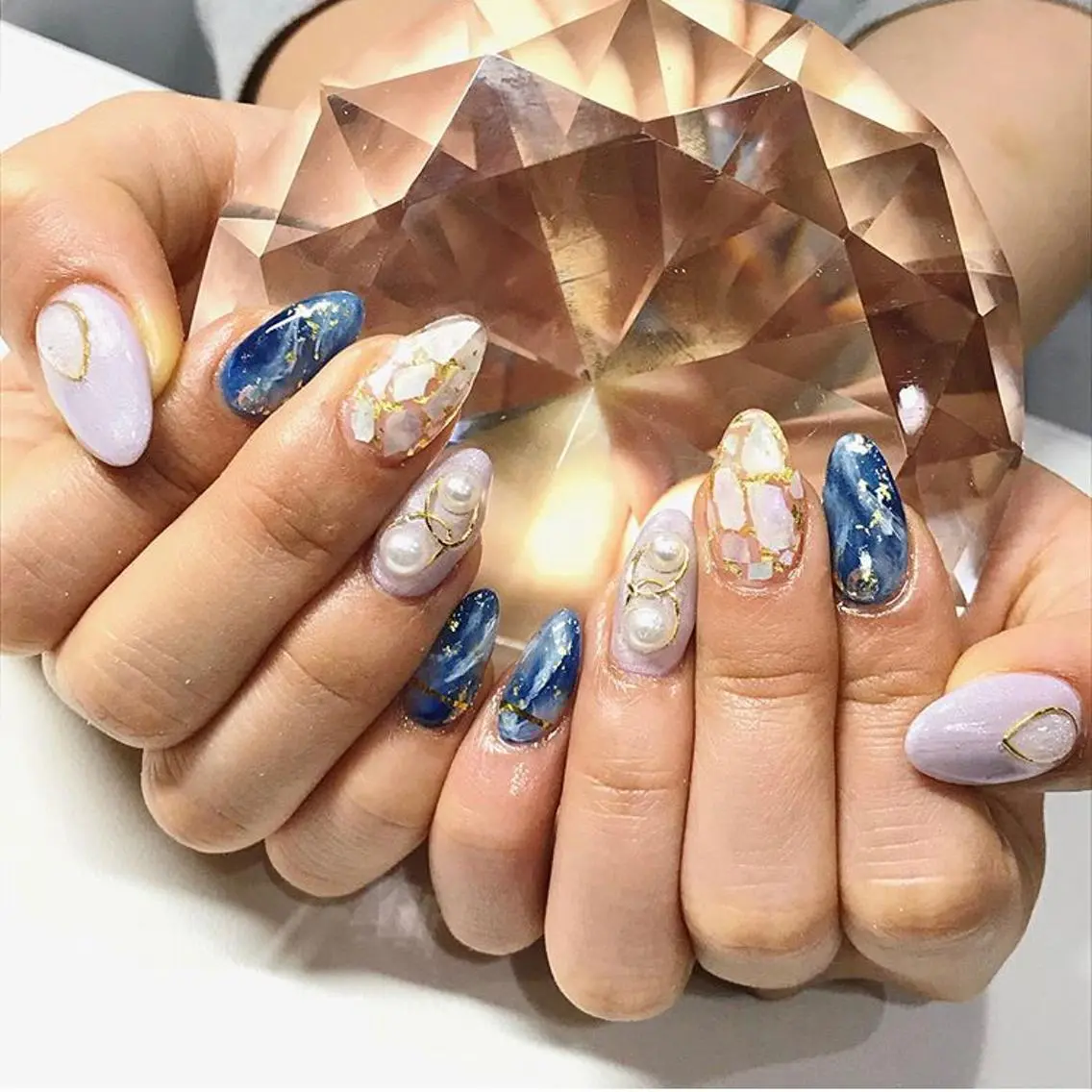 ネイル 渋谷／チップ長さ出し 👑アプレgel-xのネイルデザイン