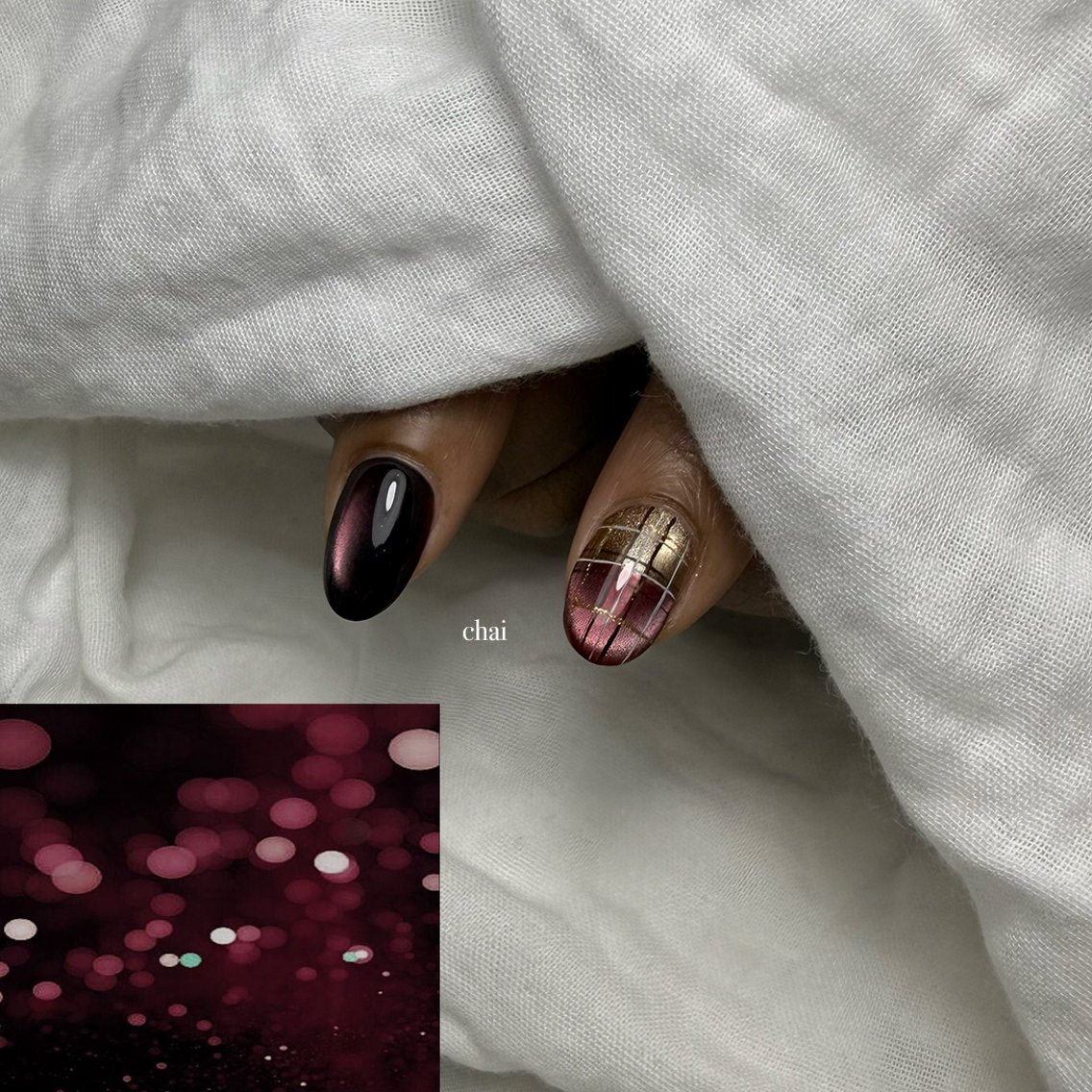 ネイル ジェルネイル マグネットネイル パラジェル ハンドネイル chai nail + eye📍鶴橋のネイルデザイン