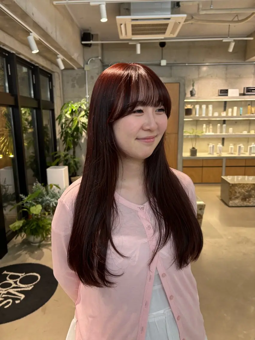ロング カラー ヘアカラー 林 璃乙菜のヘアスタイル