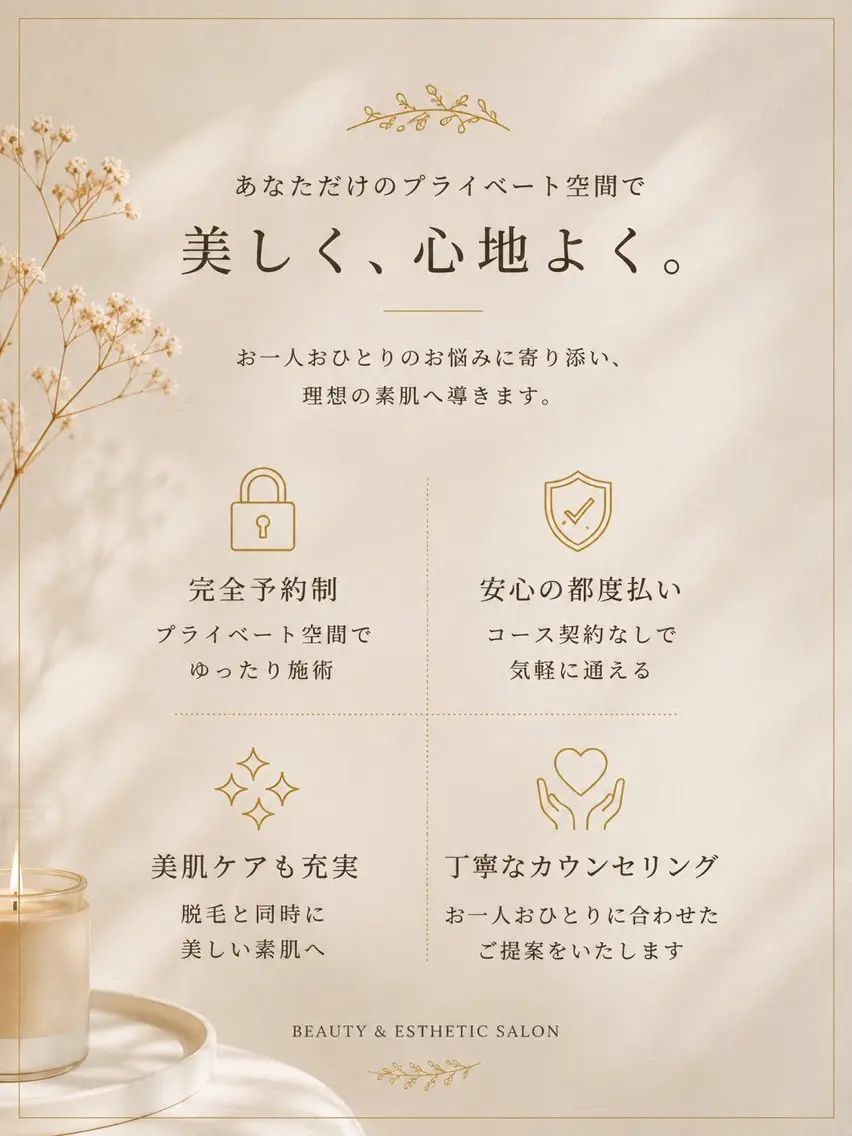 SYRUP 脱毛フェイシャルケアのエステ・リラクイメージ