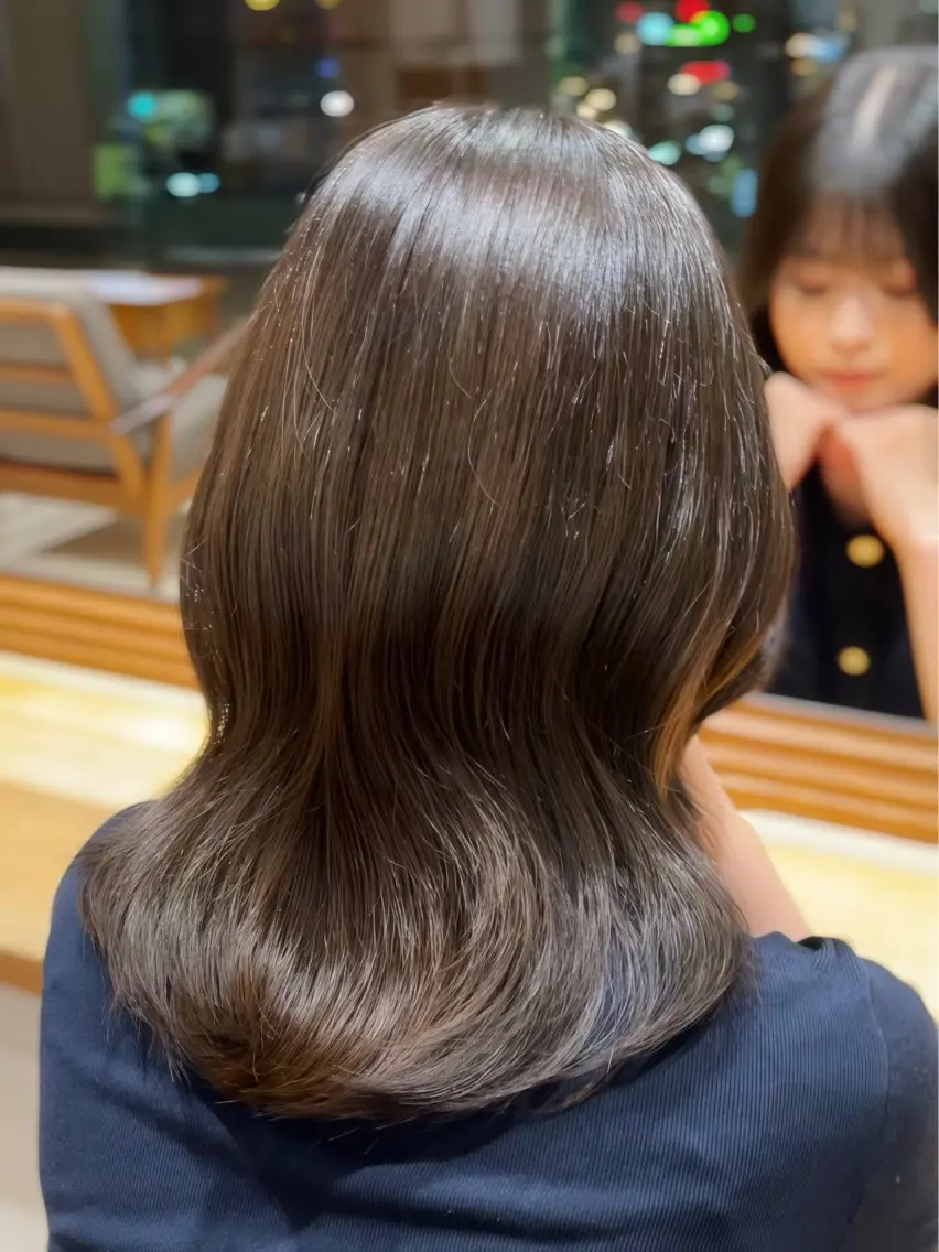 ミディアム カラー ブラウンカラー オリーブブラウン ヘアカラー 🎀仙台/レイヤー /暖色/ありさ🎀のヘアスタイル