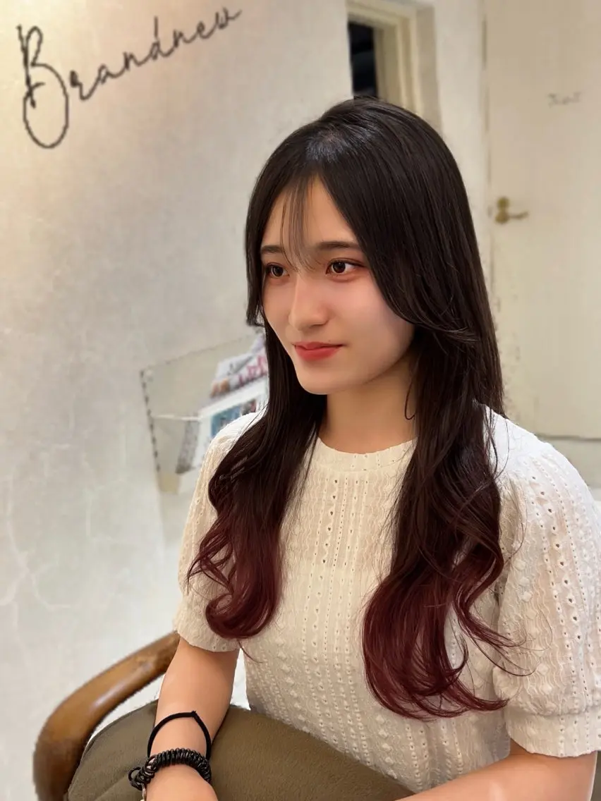 ロング カット ヘアカラー トリートメント 本店店長☆ 前原海翔のヘアスタイル