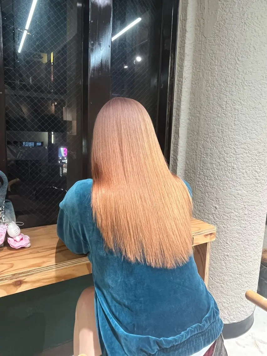 ロング カット ヘアカラー 💖艶ハイトーン髪質 改善💖ケンシンのヘアスタイル