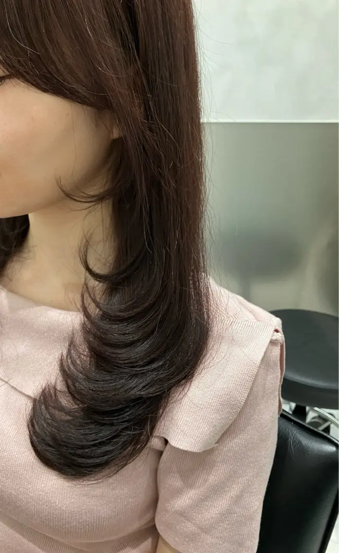 ロング カラー カット ヘアカラー トリートメント 💖ブリーチなし透明 感💖ASAHIのヘアスタイル