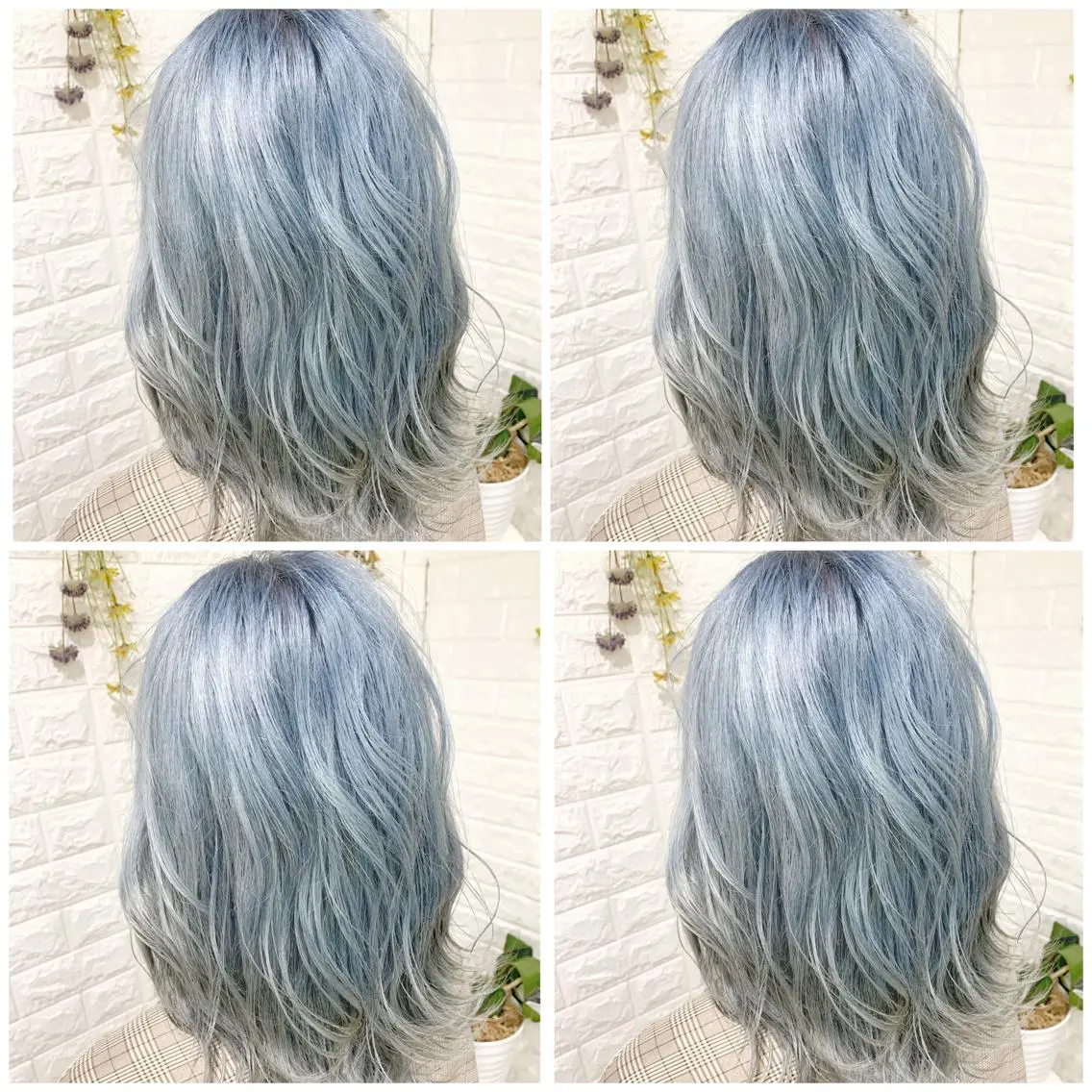セミロング カラー ブリーチ ブルーカラー シルバー ヘアカラー トリートメント ハイトーン/ブリーチ 山崎 悠次のヘアスタイル