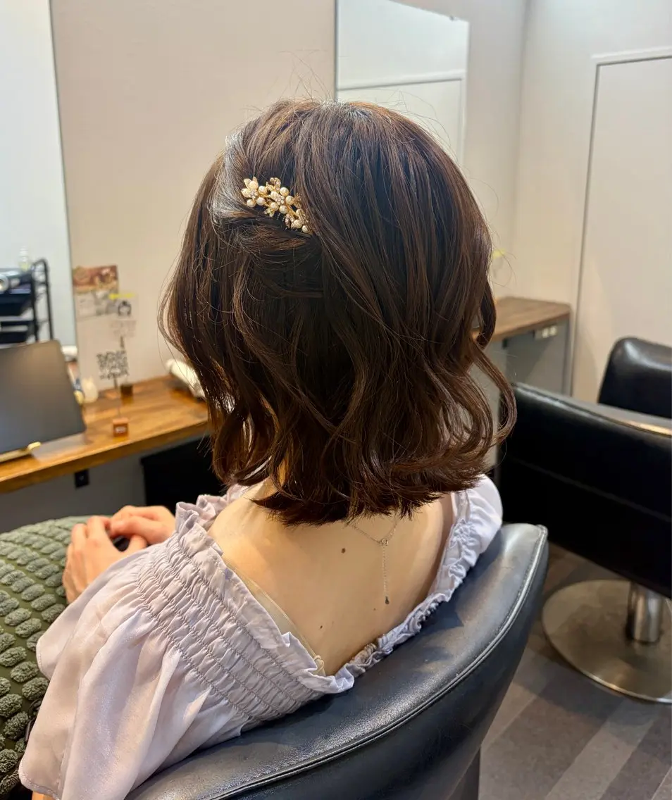 ヘアアレンジ ボブ ★透明感カラー MIYU⋆.ೃ࿔*:のヘアスタイル