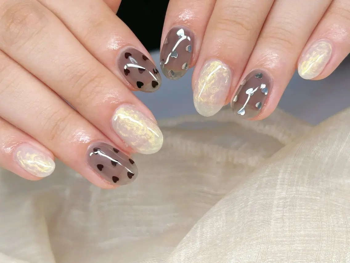 ネイル アートネイル チークネイル 成人式 入学式 長さ出し ハンドネイル Lino Nailのネイルデザイン