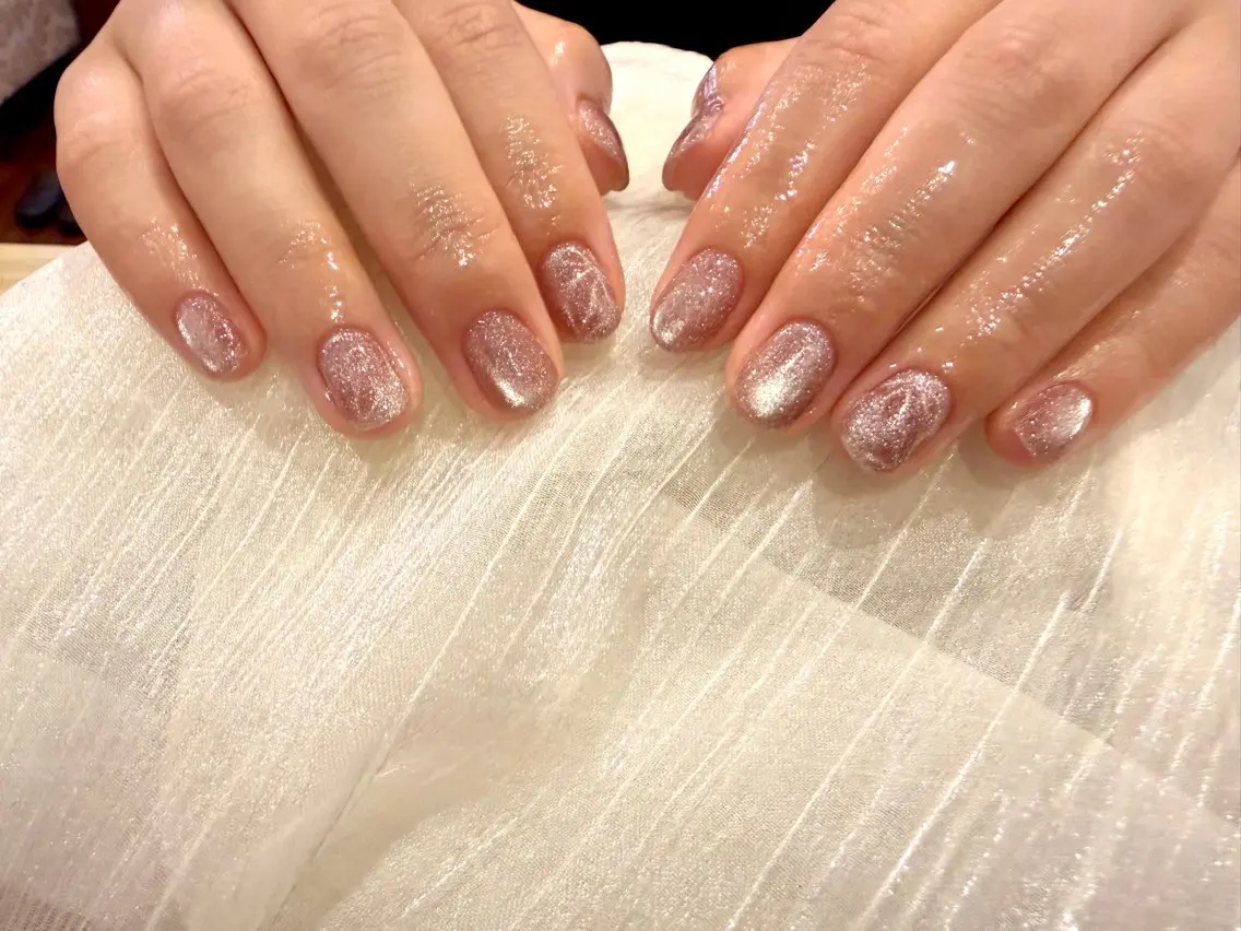 ネイル フラッシュネイル キラキラネイル マグネットネイル 🤍大人シンプル🤍 船橋駅近 nailのネイルデザイン