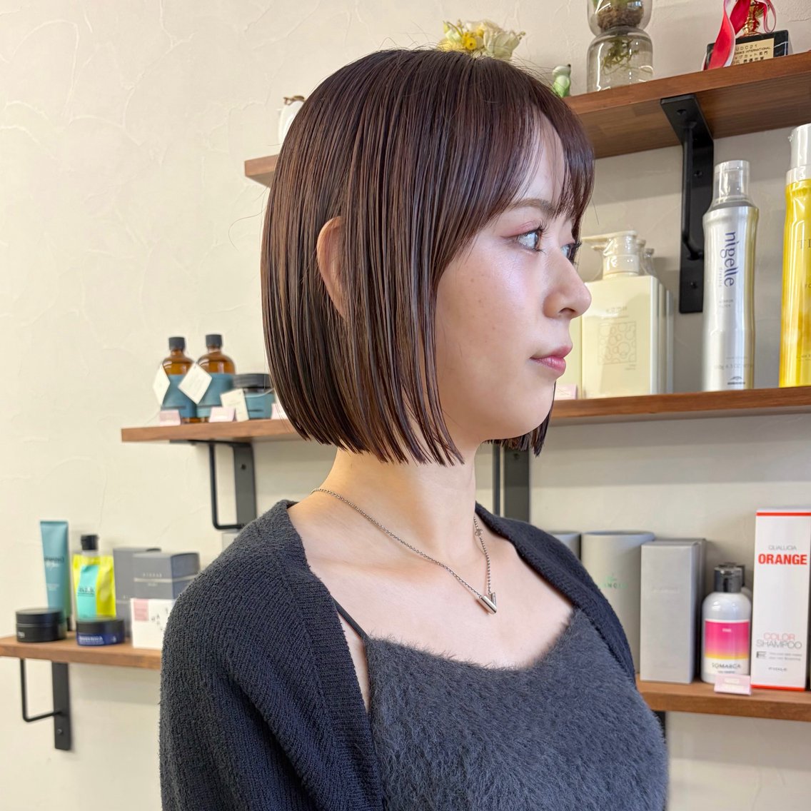 ショート カラー パーマ ブリーチ ブリーチなしカラー ボブ 髪質改善 レイヤーカット カット 縮毛矯正 トリートメント 初めてのショート お任せください✂️のヘアスタイル
