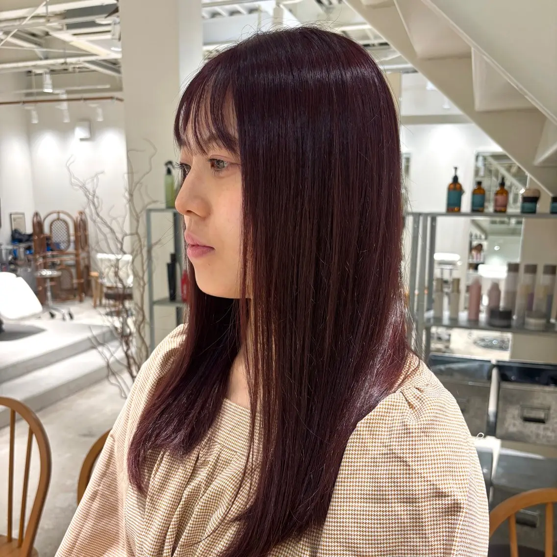 セミロング カラー ラベンダーカラー ピンクカラー ピンクラベンダー illatos サヤナのヘアスタイル