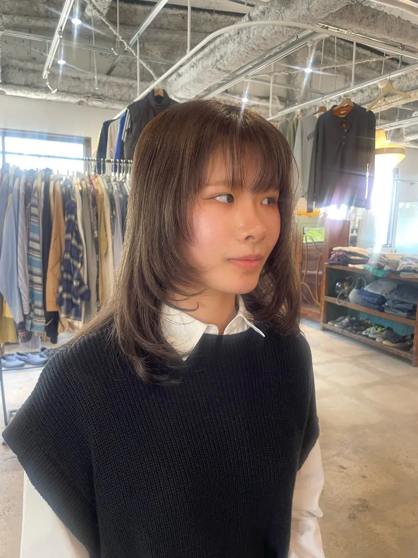 ミディアム カラー アディクシーカラー ブリーチ グレージュ ゆるふわガーリーst yle🩰yuukaのヘアスタイル