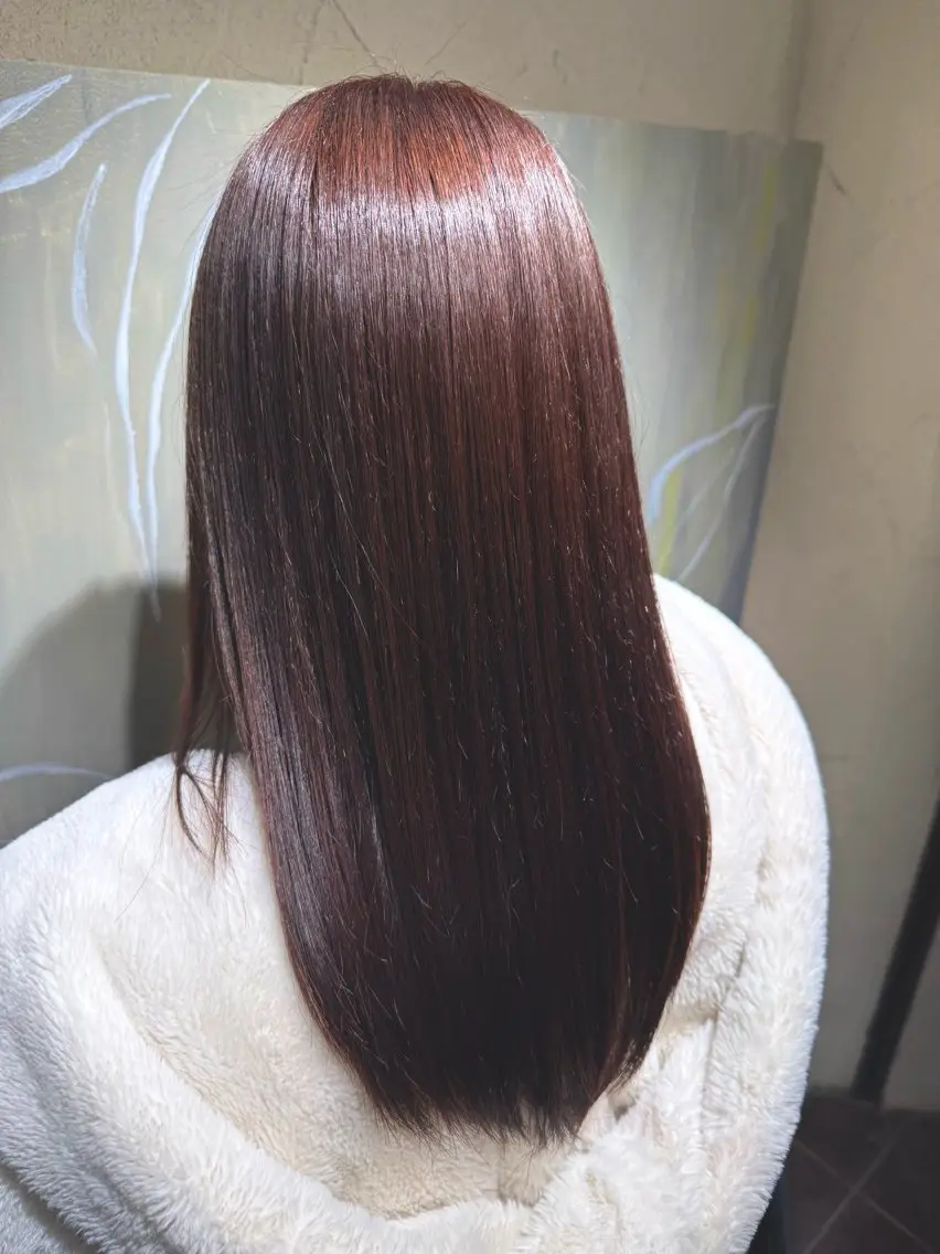 ロング カラー ブラウンカラー ピンクカラー ピンクブラウン 髪質改善 中林 さくらのヘアスタイル