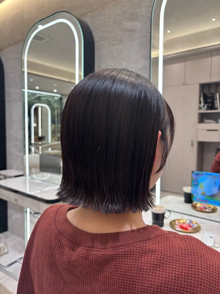 ミディアム カラー 切りっぱなしボブ ボブ ハイトーン/暖色 カラー/maoのヘアスタイル