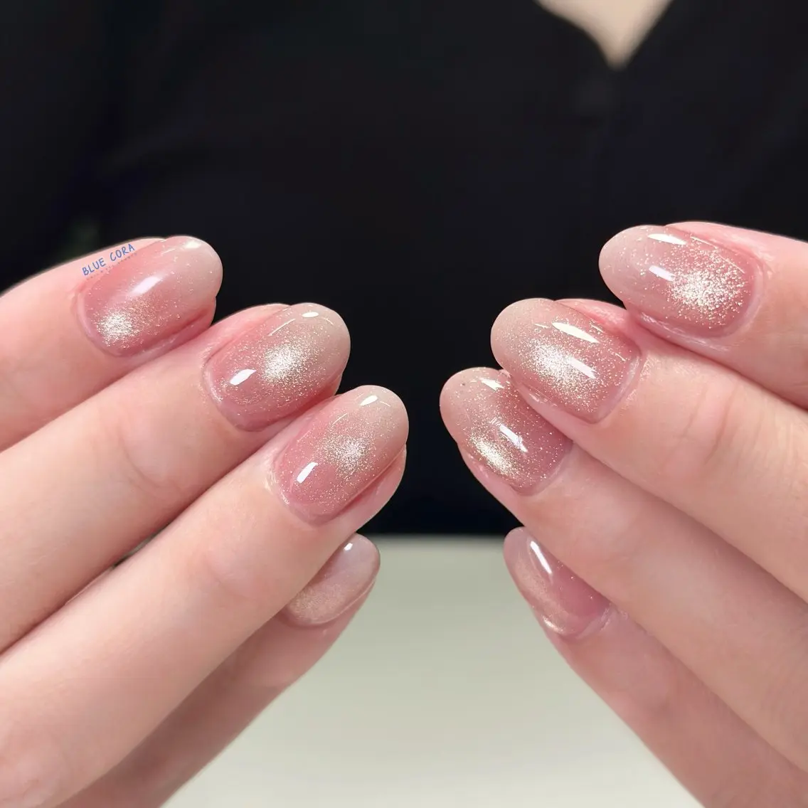 ネイル クリアネイル マグネットネイル BLUE CORAのネイルデザイン