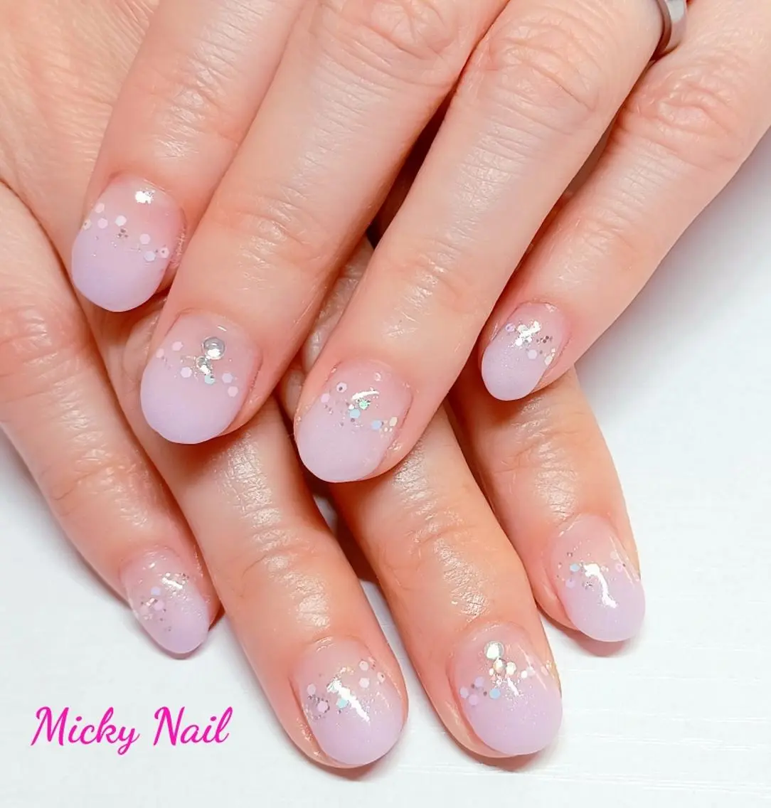 ネイル グラデーション パープル シンプルネイル Micky nail chikushinoのその他イメージ