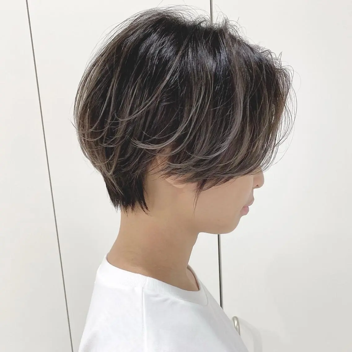ショート カラー バレイヤージュ レイヤーカット 横浜縮毛矯正 ☆渋谷良太のヘアスタイル