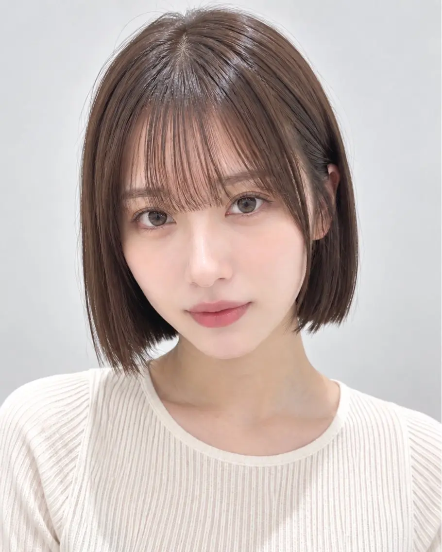 ミディアム ボブ 髪質改善 トリートメント カット トリートメント ヘッドスパ 久木原 ゆりのヘアスタイル