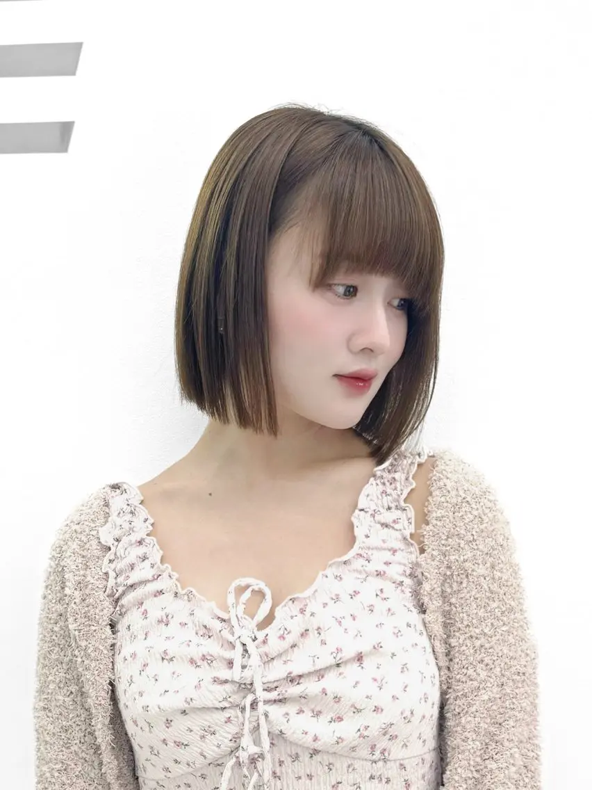 ショート カラー ヘアアレンジ 縮毛矯正🤍 盛れるボブ/ひかりのヘアスタイル