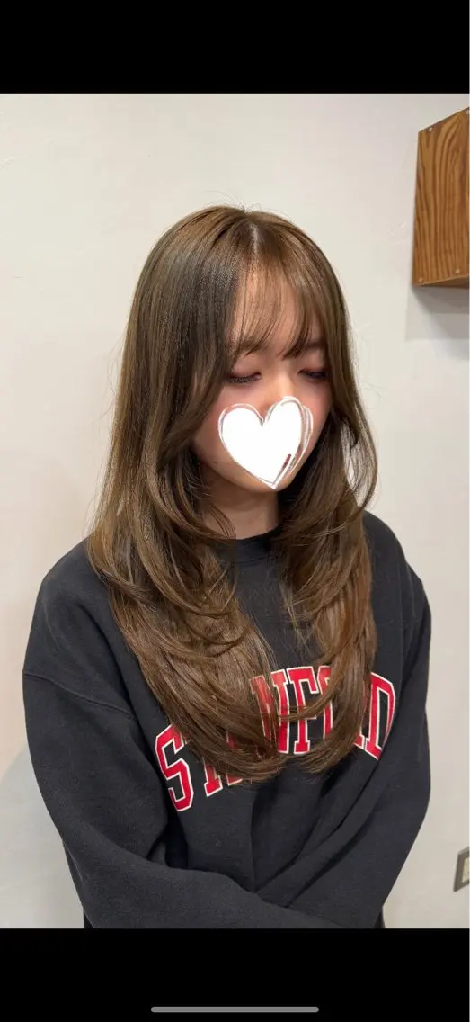 ロング ハッシュカット ハイレイヤー レイヤーカット ロング カット ヘアカラー トリートメント 【韓国レイヤー特化 ハッシュカット】のヘアスタイル