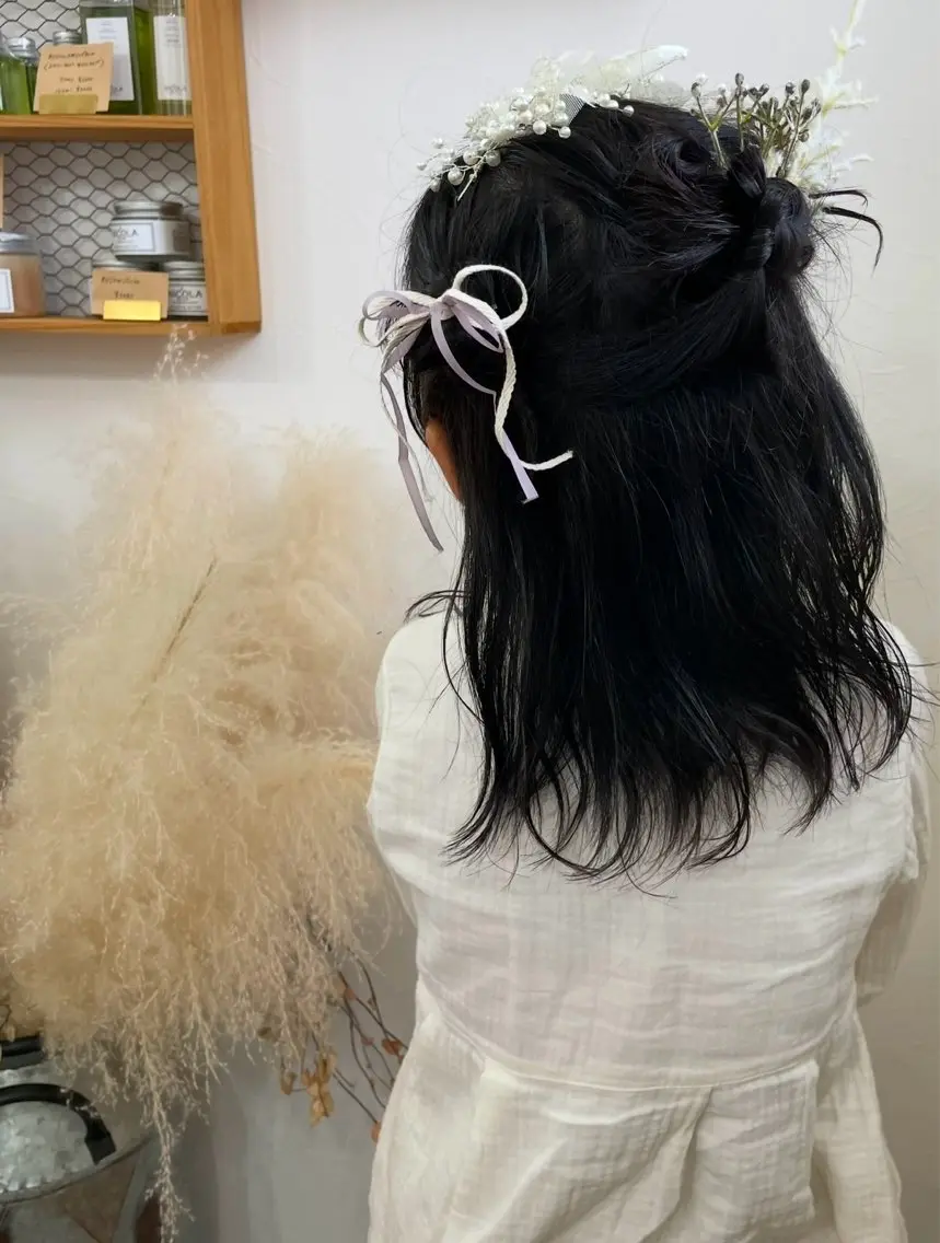 セミロング ヘアアレンジ ヘアセット キノシタ マユのヘアスタイル
