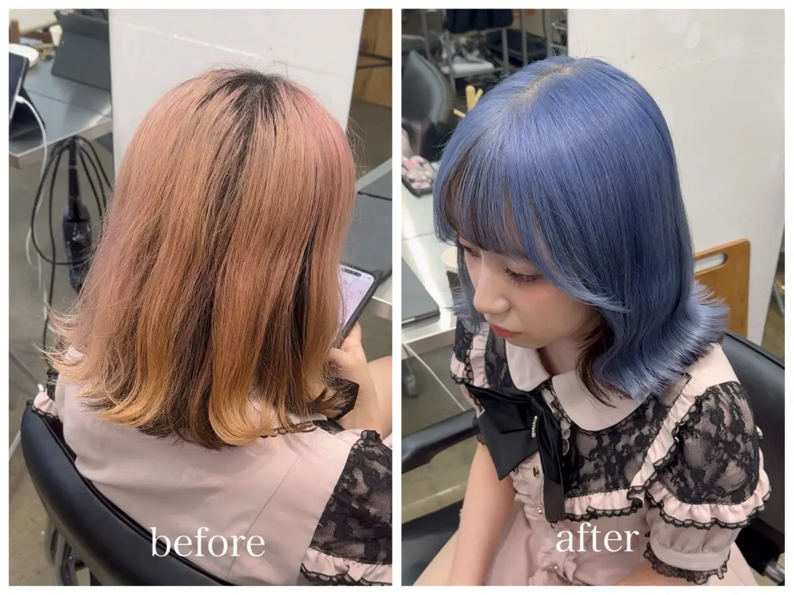 ショート カラー ブルーカラー ピンクカラー シルバー 新宿 似合わせカラー HINAのヘアスタイル