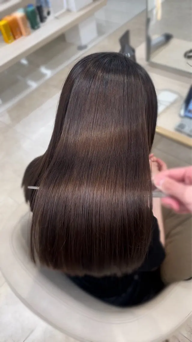 ロング シャドウパーマ／骨格 矯正カット　トモキのヘアスタイル
