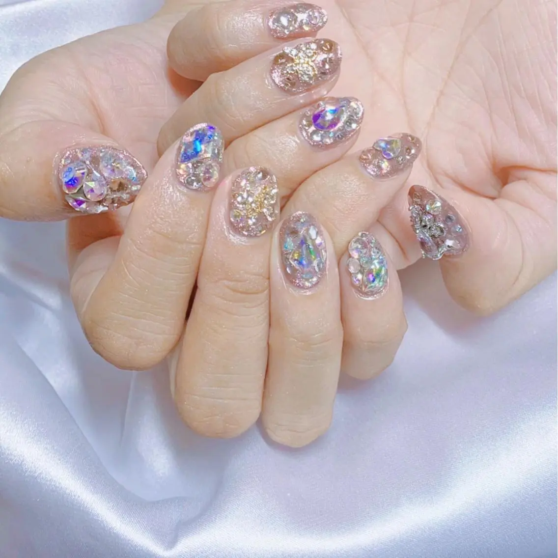 ネイル オーロラネイル フットネイル フレンチネイル ジェルネイル 韓国ネイル 【ENサロン】 Rei💜Nailのネイルデザイン