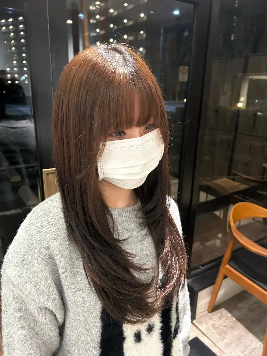 ロング レイヤーカット 深田 幸暉のヘアスタイル